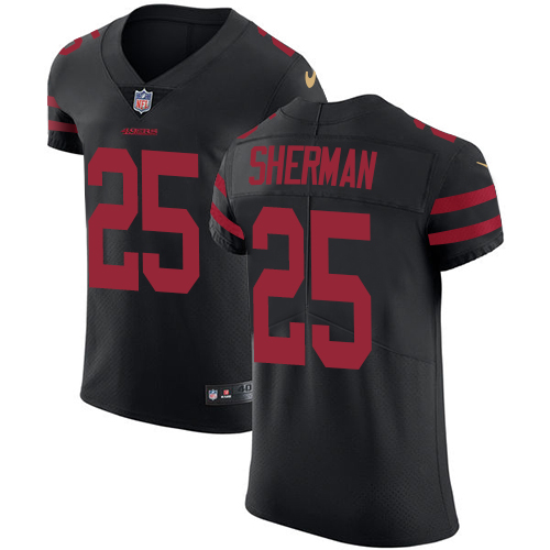 Nike 49ers #25 Richard Sherman Black Alternate Men's Stitched NFL Vapor Untouchable Elite Jersey - Click Image to Close